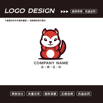 卡通松鼠logo标志