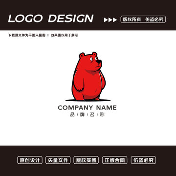 卡通熊logo标志