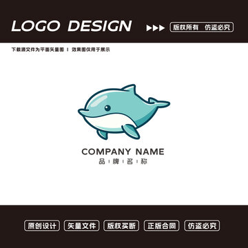 卡通海豚logo
