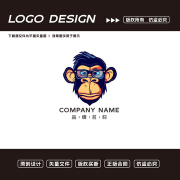 卡通猴子logo标志