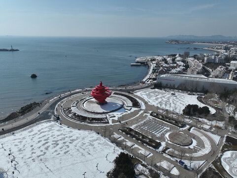 五四广场雪景