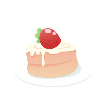 矢量插画草莓蛋糕