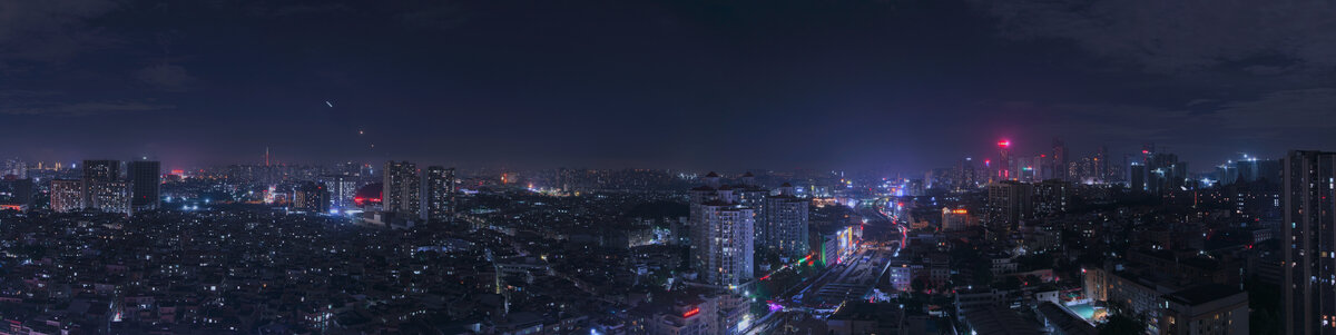 广州番禺夜景全景图