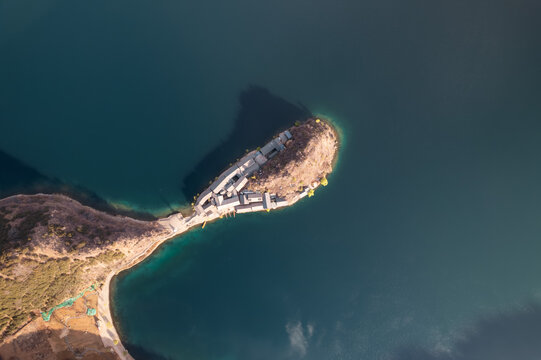 航拍泸沽湖里格半岛