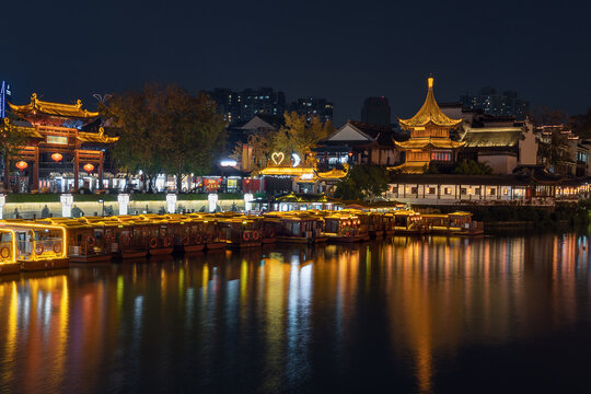 南京秦淮河夫子庙夜景