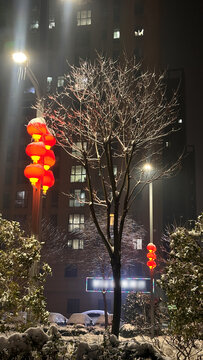 雪天夜景