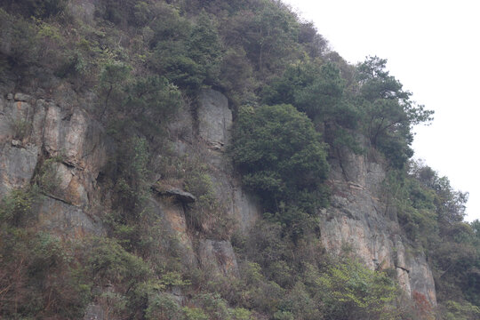 石山石壁峭壁山岩