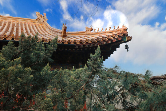北京广济寺殿顶装饰
