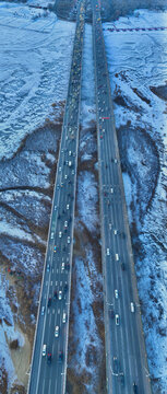 松花江公路大桥冬天雪景