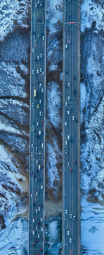 松花江公路大桥冬天雪景