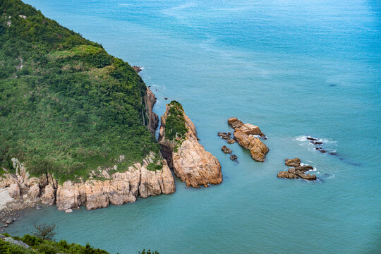 温岭石塘石子湾蓝色大海大坑沙