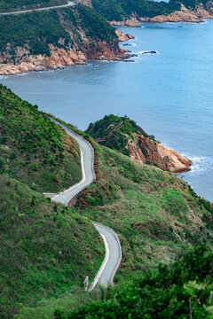 温岭石塘海边滨海绿道珍珠滩