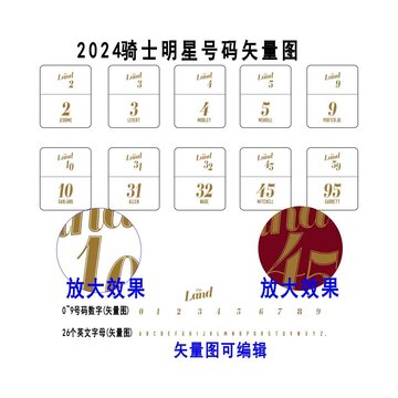 2024骑士明星矢量号码