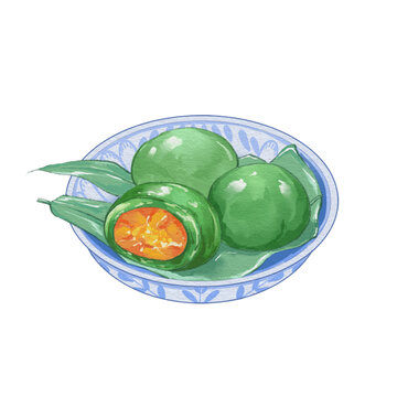 清明美食青团插画