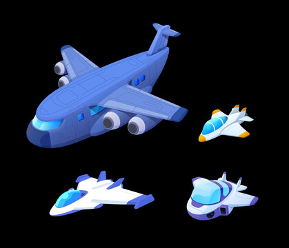卡通3D飞机运输机科幻战机