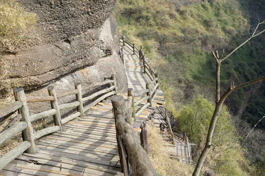 剑门关风景区天梯峡登山栈道