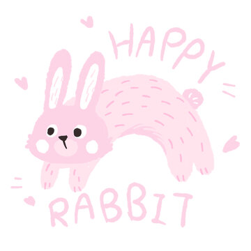 卡通粉红兔兔