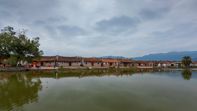 福建漳州埭美古村红砖建筑群