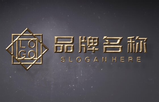 烫金不锈钢立体字LOGO效果