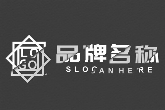 黑白效果LOGO样机