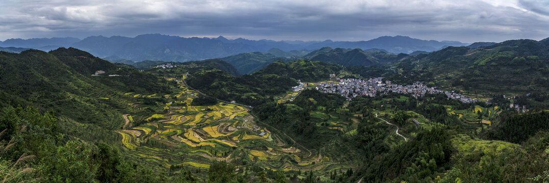 温州永嘉茗岙全景图