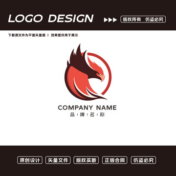 卡通老鹰logo标志