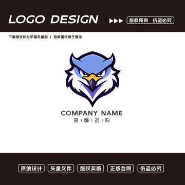 卡通老鹰logo标志