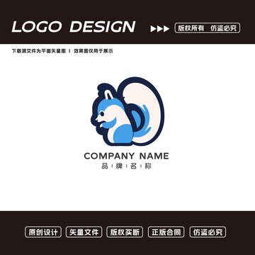 卡通松鼠logo标志