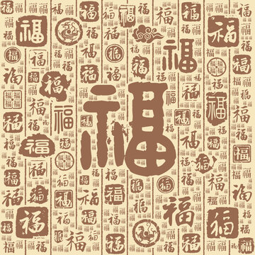 福字书法文字背景底纹