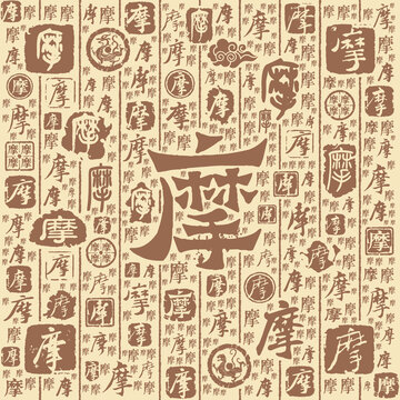 摩字书法文字背景底纹