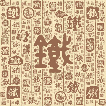 铁字书法文字背景底纹