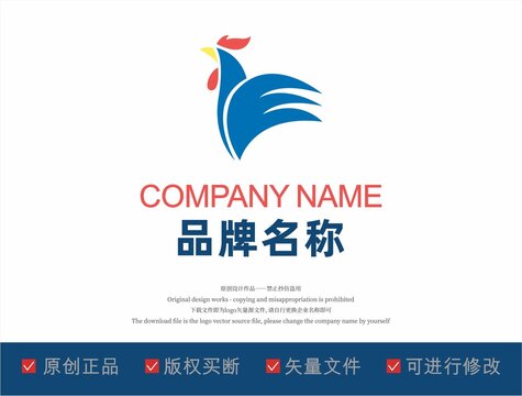 动物鸡标志logo设计