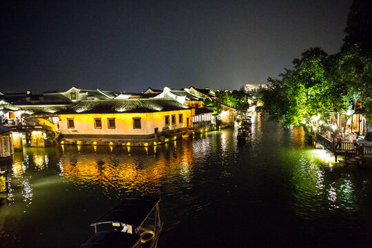 乌镇水乡夜景