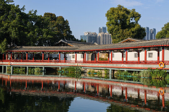 中式园林古风长廊景观