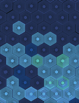 几何六边形科幻蓝色图案背景