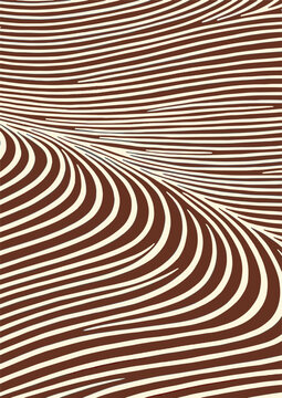 抽象棕色波浪立体线条