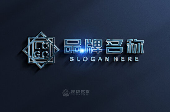 3D时尚字体logo样机