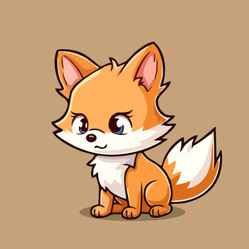 可爱狐狸矢量Q版卡通儿童插画