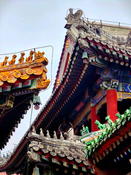 北京雍和宫的屋檐