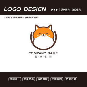 卡通猫logo标志