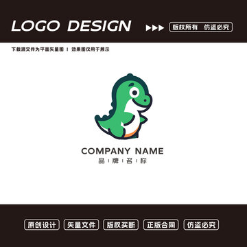 卡通恐龙logo标志