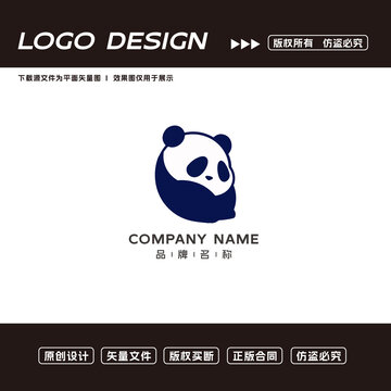 卡通熊猫logo标志