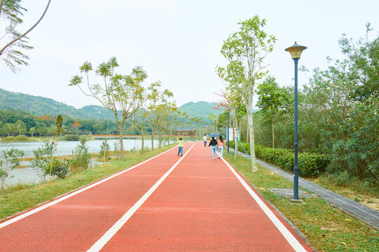 跑道道路硅胶橡胶路公园小路