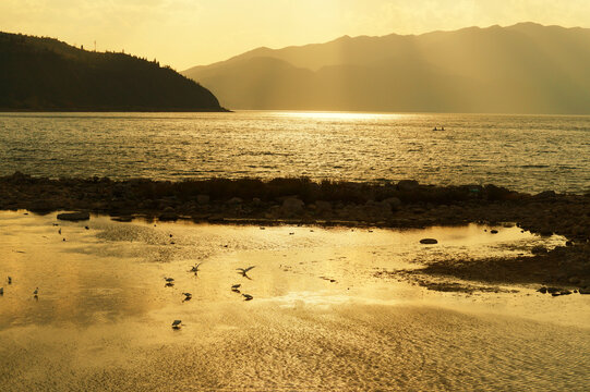 抚仙湖日落