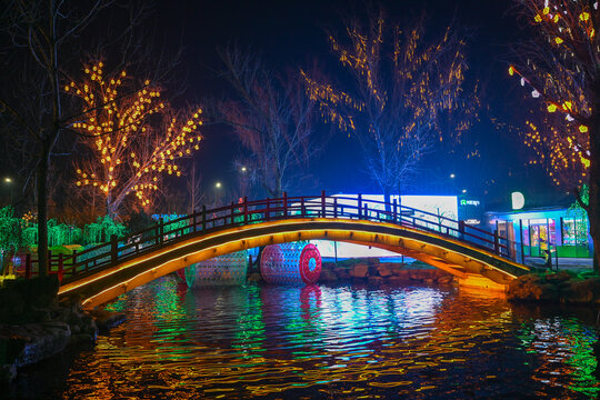 灯笼灯会烟花夜景开封大宋武侠城