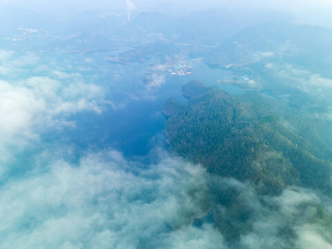 千岛湖森林和云海风光