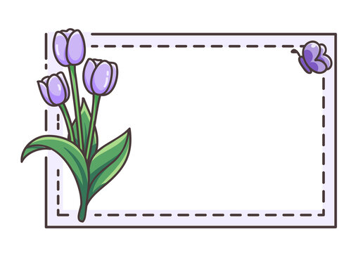 郁金香花朵边框