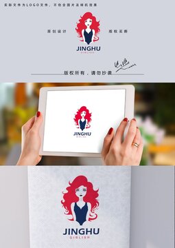 长发少女logo