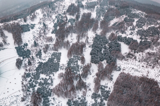 吉林松岭雪村冬季东北农村雪景