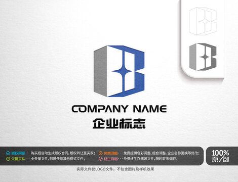 BH字母logo标志